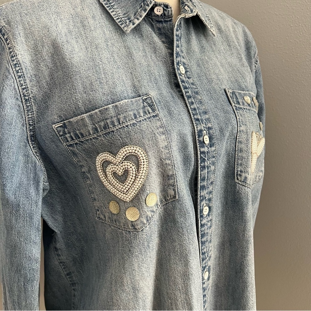 Lucky Brand Blue Denim Shirt - Picture 3 of 16